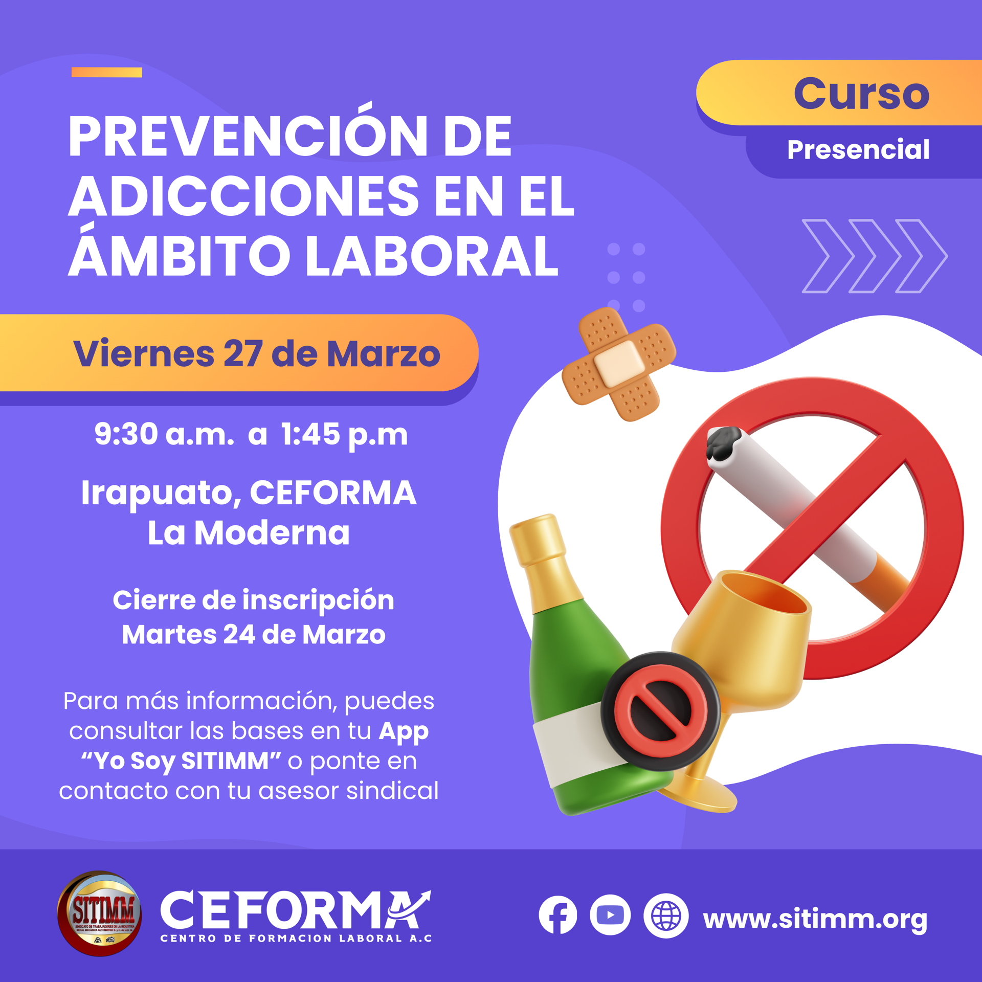 COURS « PRÉVENTION DES ADDICTIONS AU TRAVAIL »