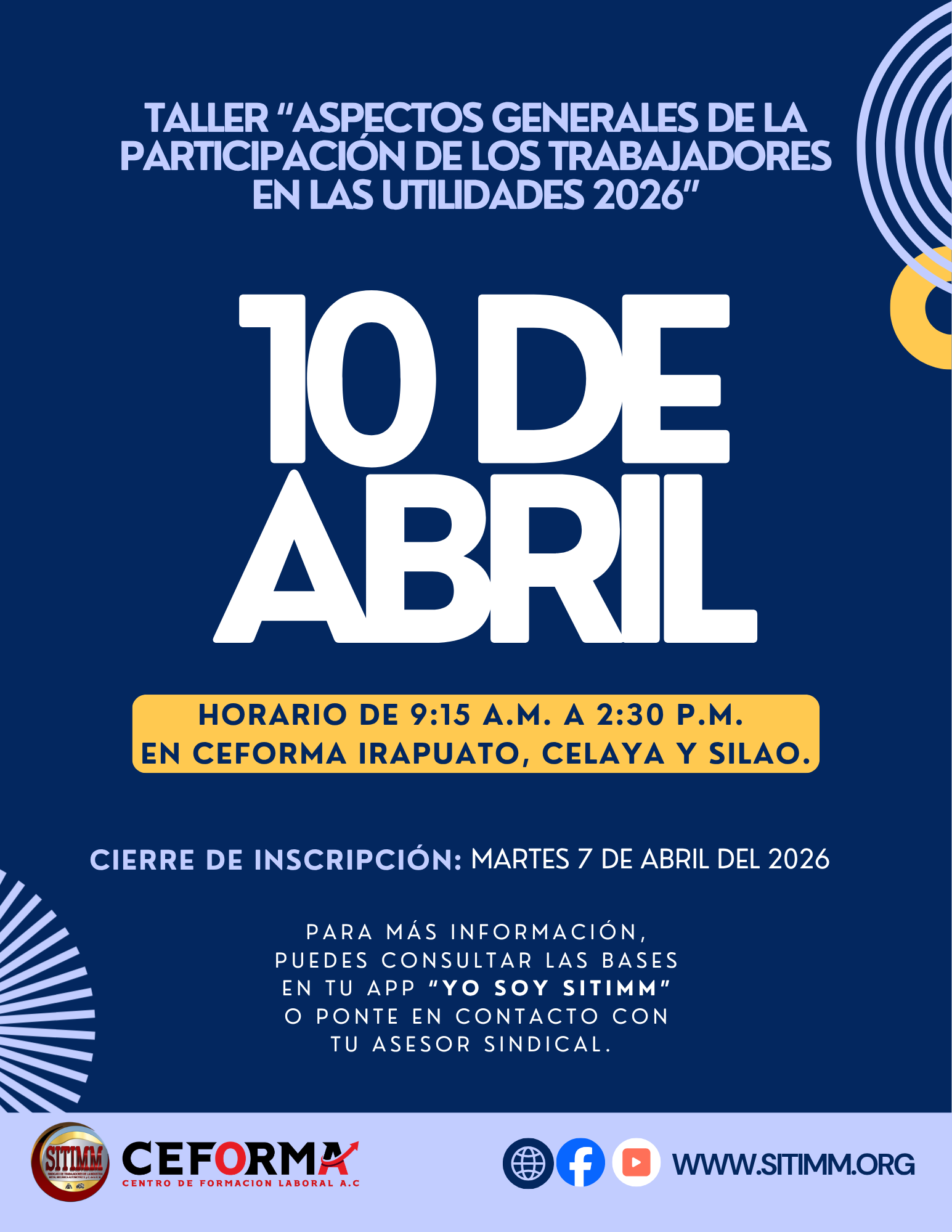 TALLER “ASPECTOS GENERALES DE LA PARTICIPACIÓN DE LOS TRABAJADORES EN LAS UTILIDADES 2026”